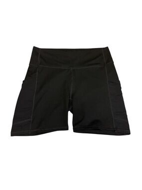 Fabletics Black High-Rise Bike Shorts with Side Panels